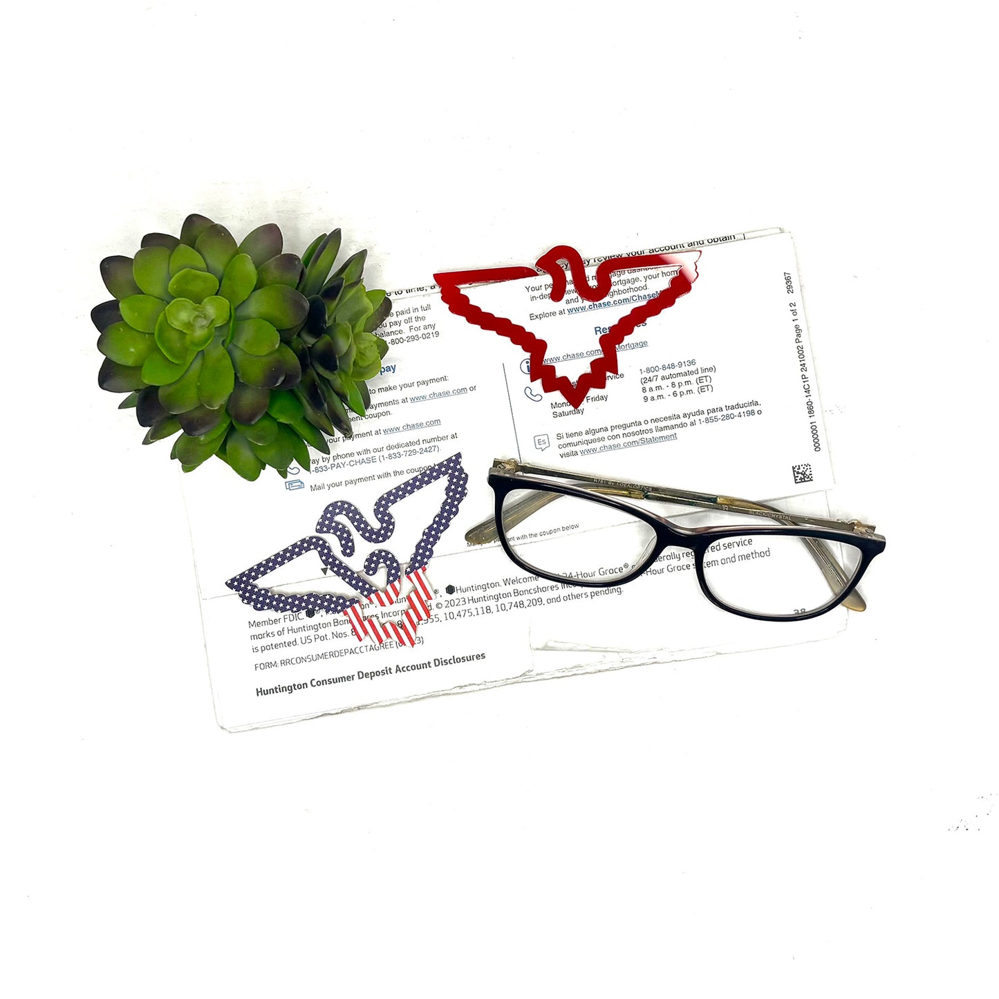 Eagle Shaped Bookmark with Card Backer - Paperclip - Snack Bag Closure - Glowforge