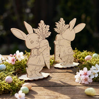 Easter Bunny with Carrot Cart - Spring Market-Themed Decoration - Glowforge