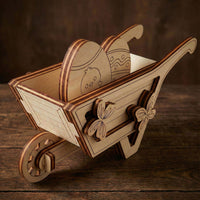 Easter Bunny with Egg Wheelbarrow - Festive Spring Decoration - Glowforge