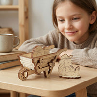 Easter Bunny with Egg Wheelbarrow - Festive Spring Decoration - Glowforge