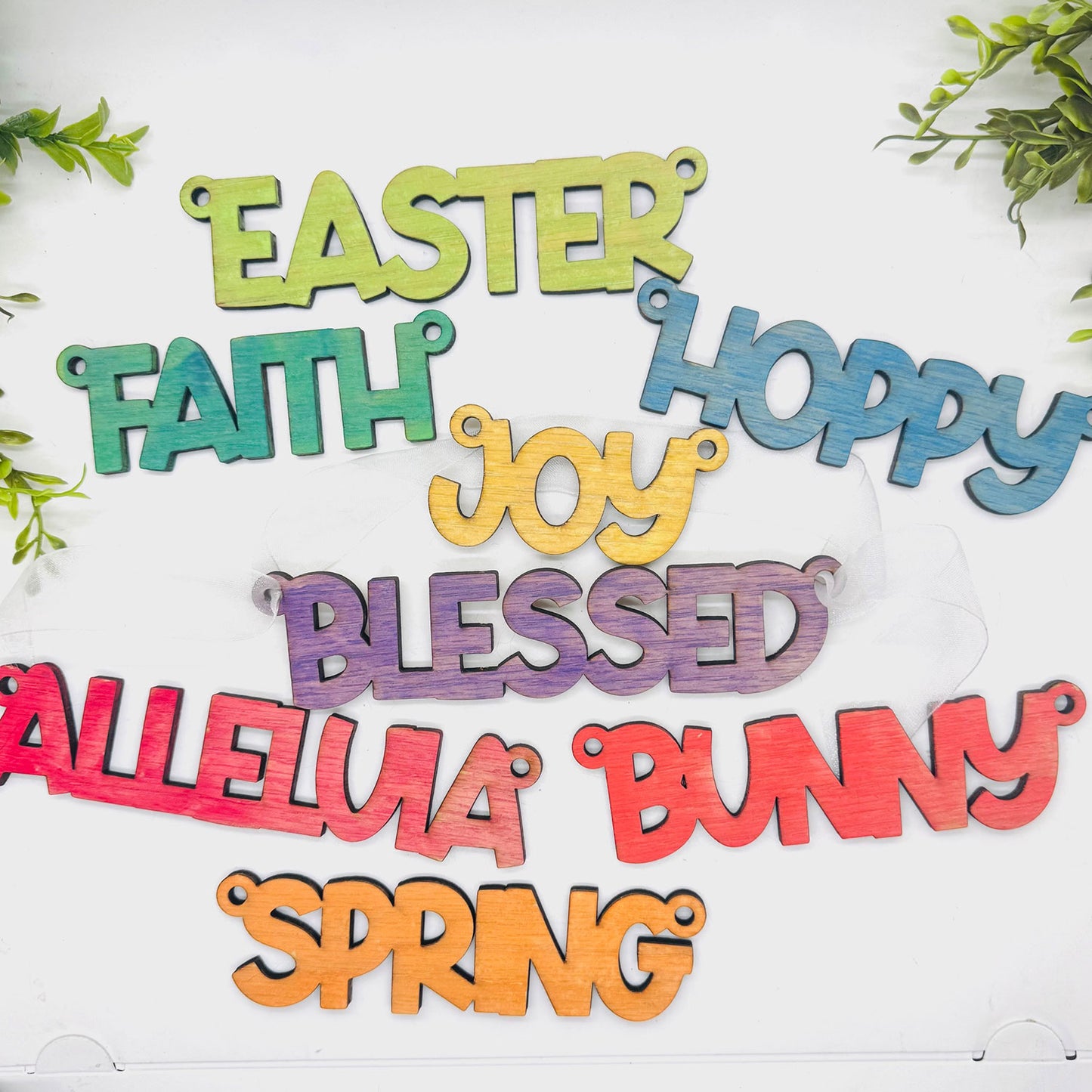 Easter Word Garland - Spring Banner (Set of 8) - Glowforge