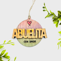 Editable ABUELITA Layered Charm - Glowforge