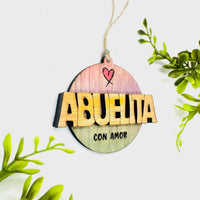 Editable ABUELITA Layered Charm - Glowforge
