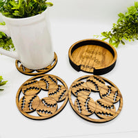 Editable Baseball or Softball Coaster Table Protector (Set of 3) with Expanding Holder - Glowforge