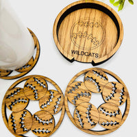 Editable Baseball or Softball Coaster Table Protector (Set of 3) with Expanding Holder - Glowforge