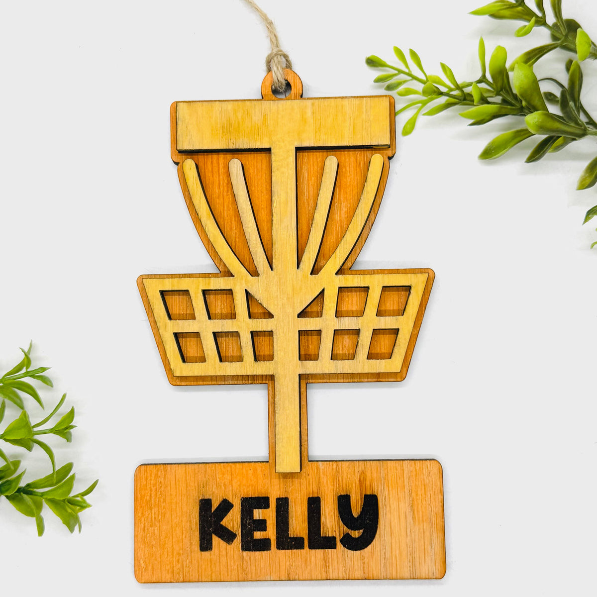 Editable Disc Golf Car Charm Ornament Personalized Basket Tag - Glowforge