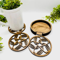 Editable Football Coaster Table Protector (Set of 3) with Expanding Holder - Glowforge