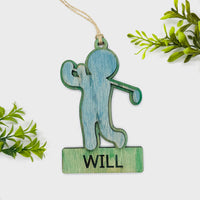 Editable Golfer Car Charm Ornament - Glowforge