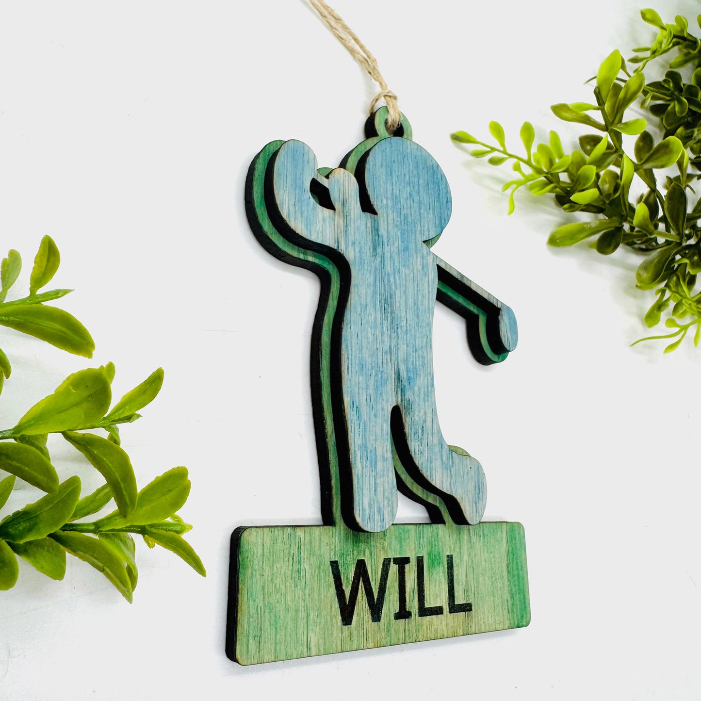 Editable Golfer Car Charm Ornament - Glowforge