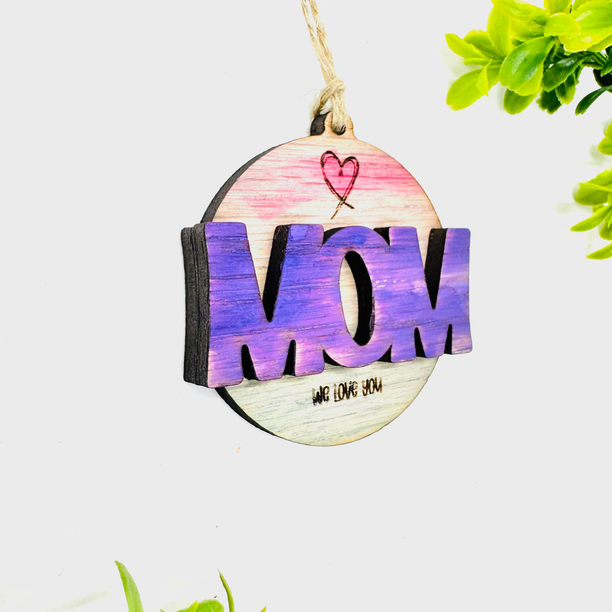 Editable MOM Layered Charm - Glowforge