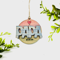 Editable PAPA Layered Charm - Glowforge
