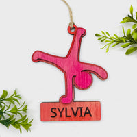 Editable Tumbling Car Charm Ornament Gymnast Tag - Glowforge