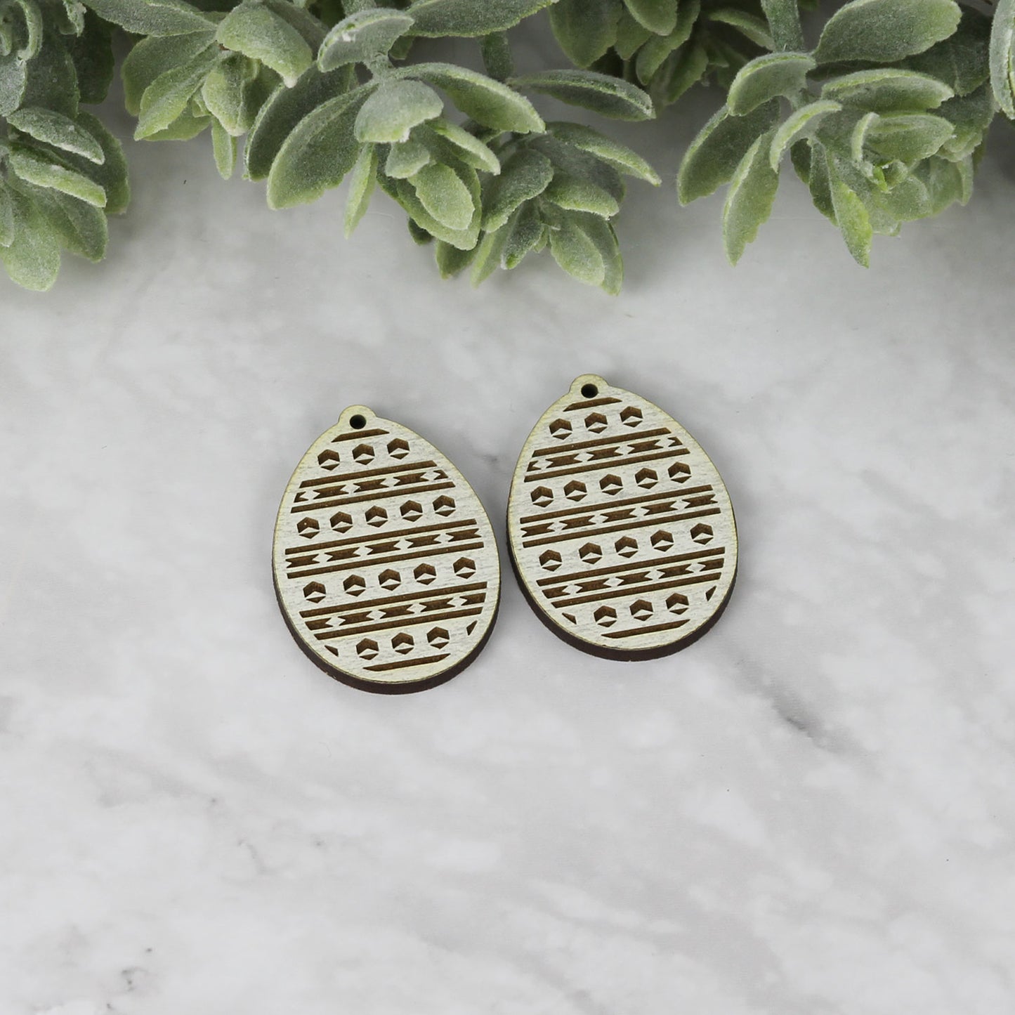 Egg Earrings with Aztec-Inspired Engrave - Easter Earrings - Glowforge