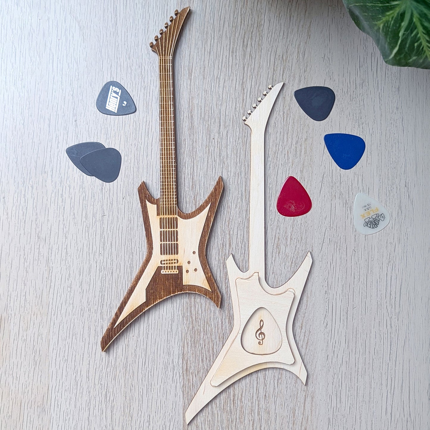 Electric Guitar Pick Holder - Guitar Shape for Storing Plectrums - Glowforge