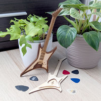 Electric Guitar Pick Holder - Guitar Shape for Storing Plectrums 