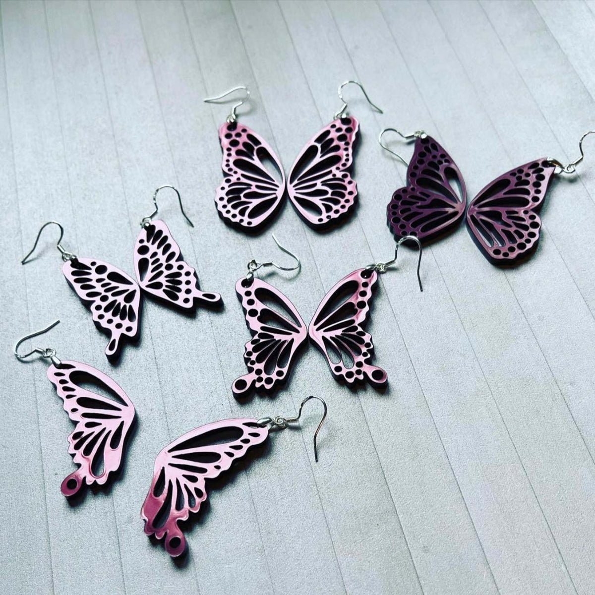 Elegant Butterfly Wing Earrings (Set of 5) - Glowforge