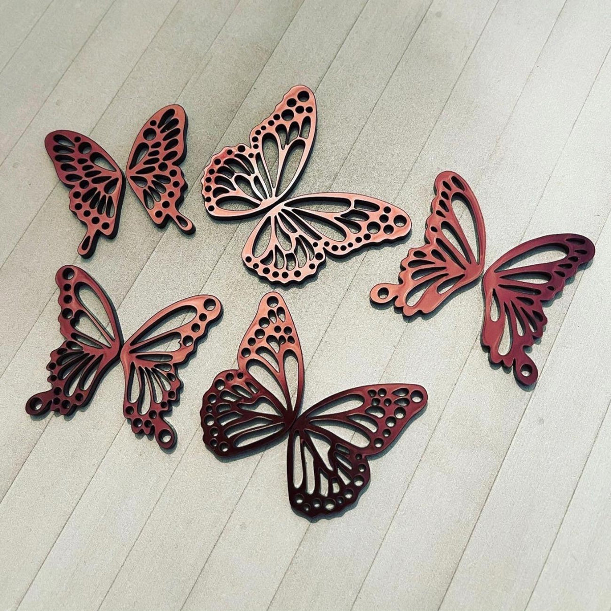 Elegant Butterfly Wing Earrings (Set of 5) - Glowforge