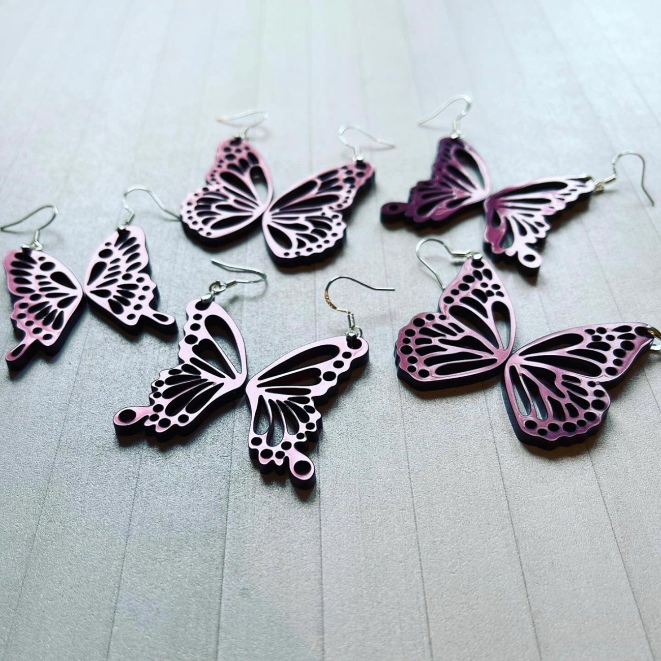 Elegant Butterfly Wing Earrings (Set of 5) - Glowforge