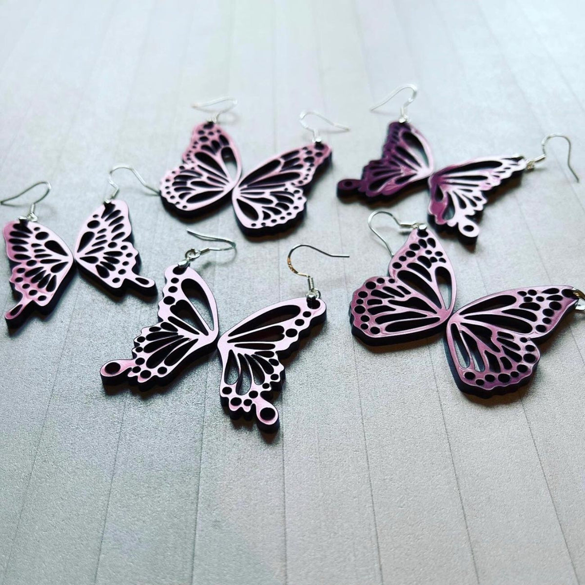 Elegant Butterfly Wing Earrings (Set of 5) - Glowforge