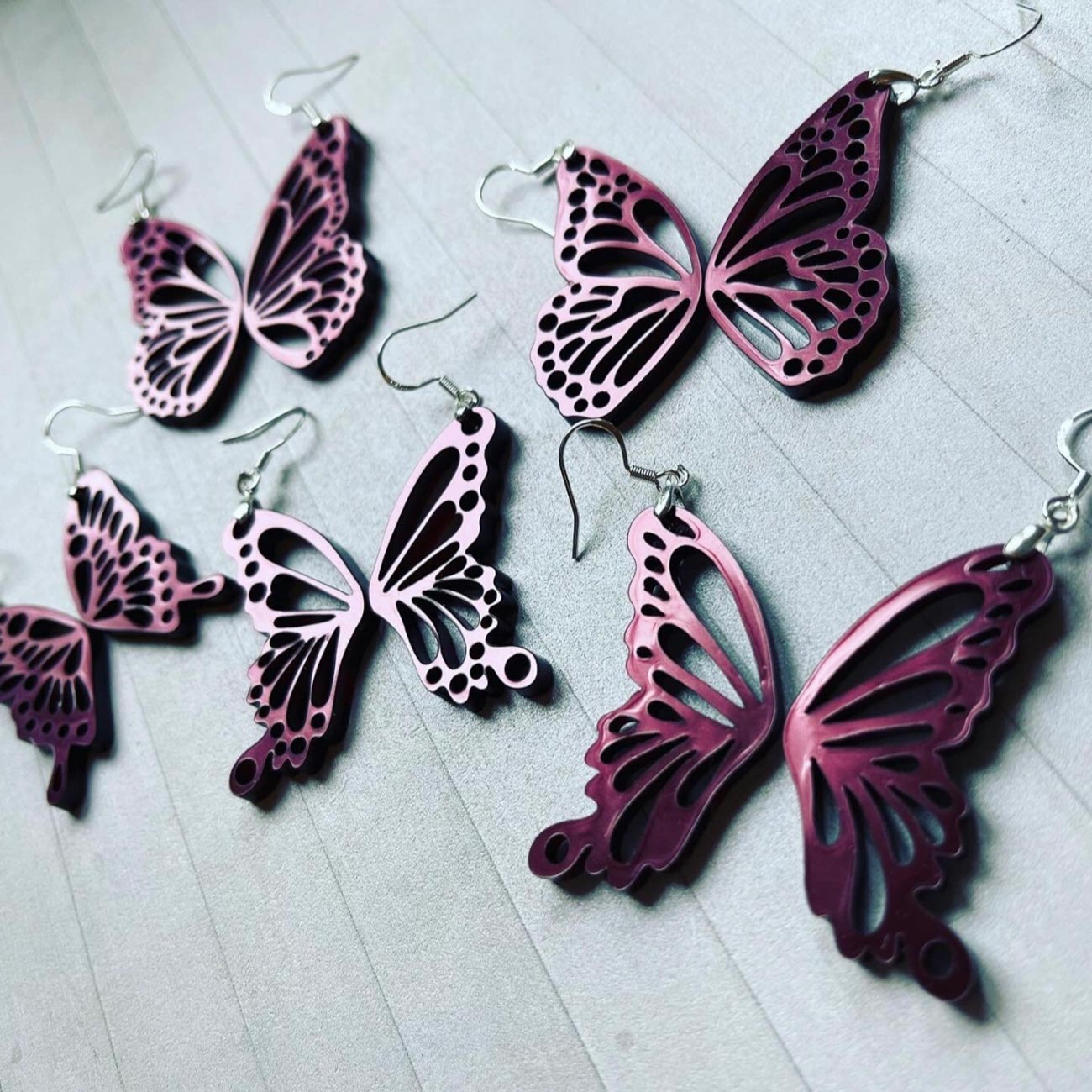 Elegant Butterfly Wing Earrings (Set of 5) - Glowforge