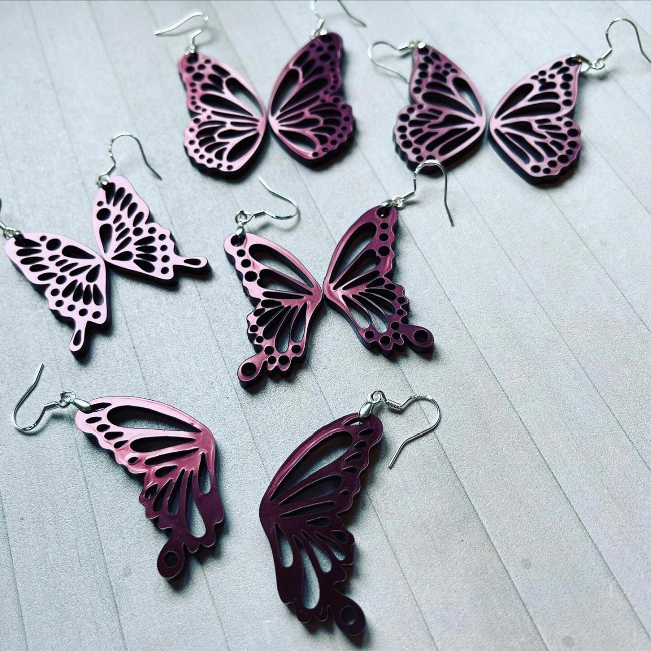Elegant Butterfly Wing Earrings (Set of 5) - Glowforge