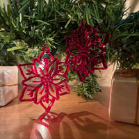 Elegant Poinsettia Christmas Earrings (Set of 3 Sizes) - Glowforge