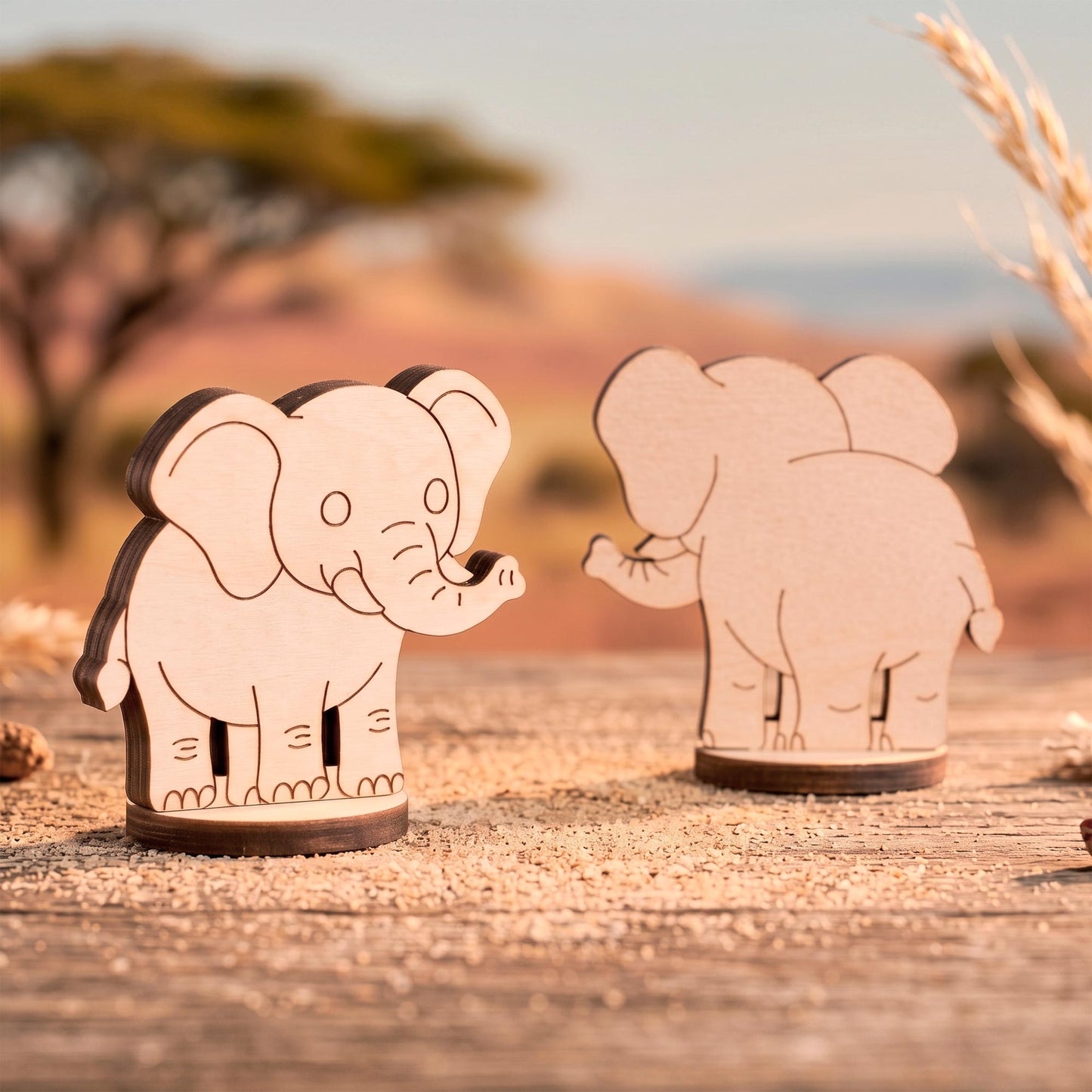 Elephant Toy - Zoo & Safari Animal Figure for Play & Painting - Glowforge