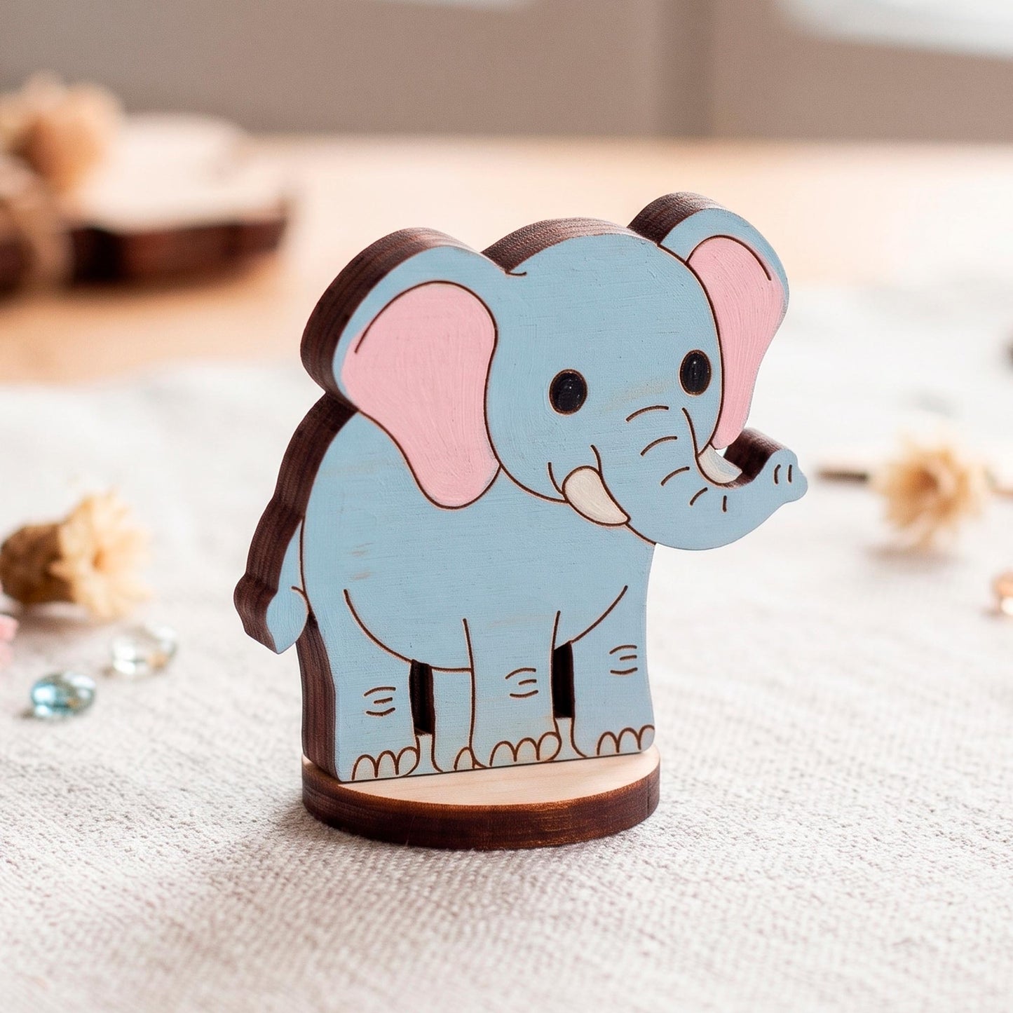 Elephant Toy - Zoo & Safari Animal Figure for Play & Painting - Glowforge