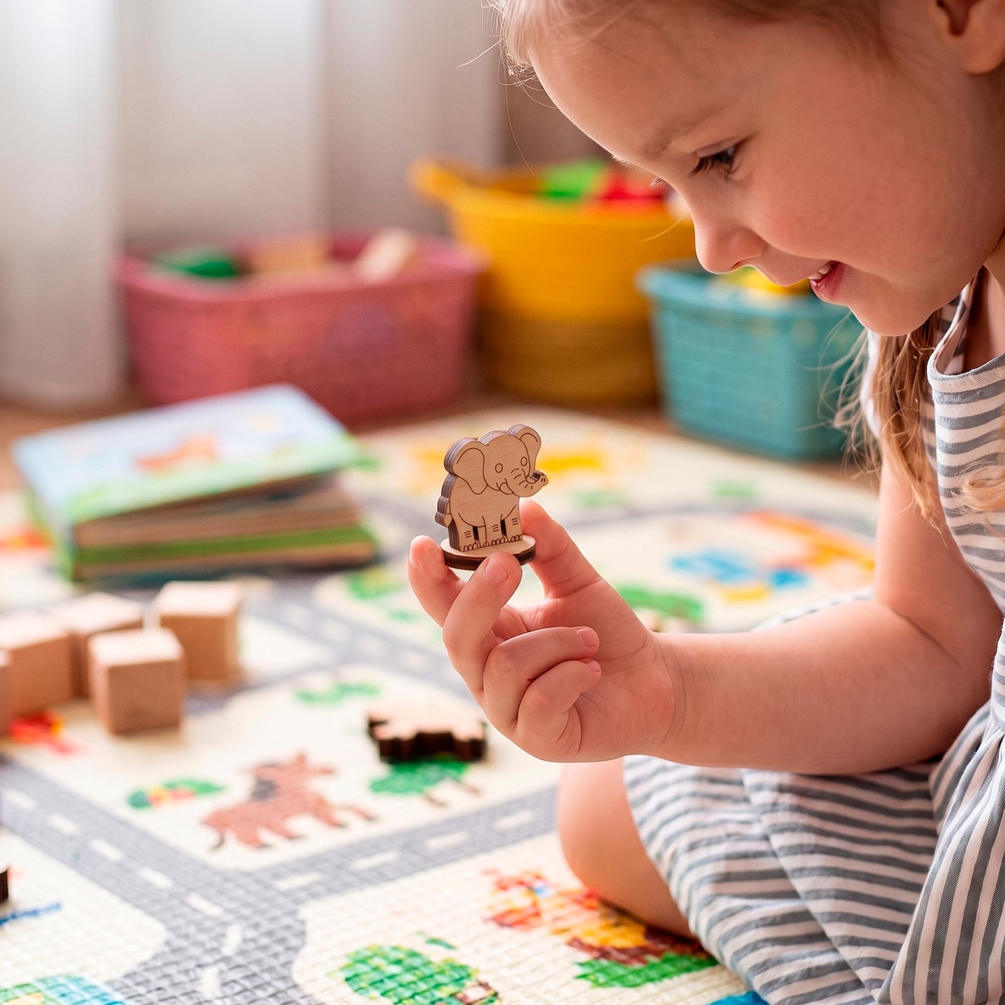 Elephant Toy - Zoo & Safari Animal Figure for Play & Painting - Glowforge