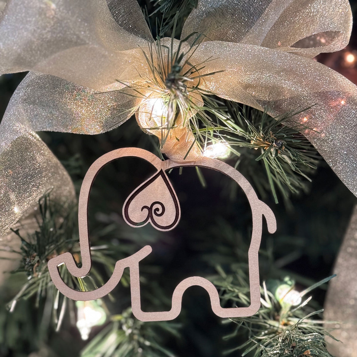 Elephant with Heart Tag or Ornament - Glowforge
