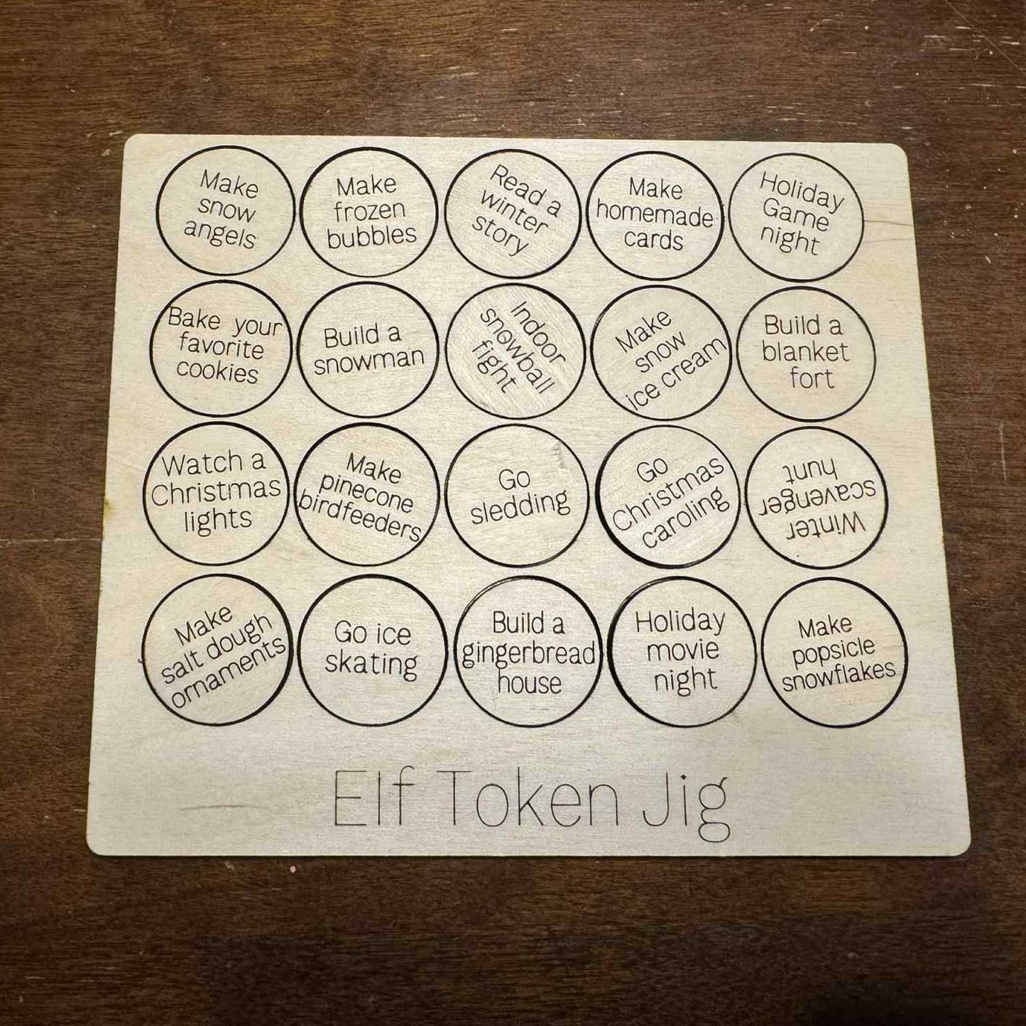 Elf Activity Tokens - Glowforge