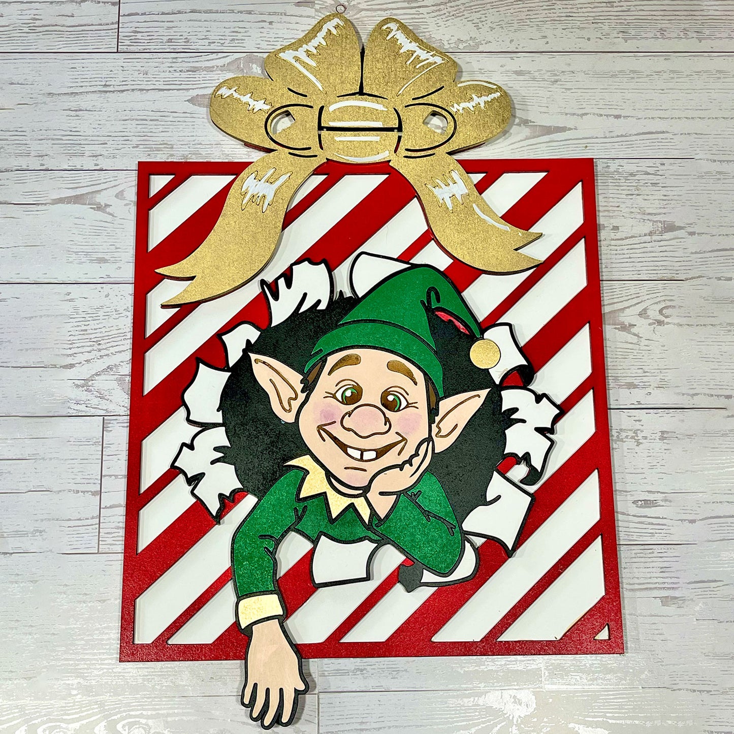 Elf Present Christmas Decor - Glowforge
