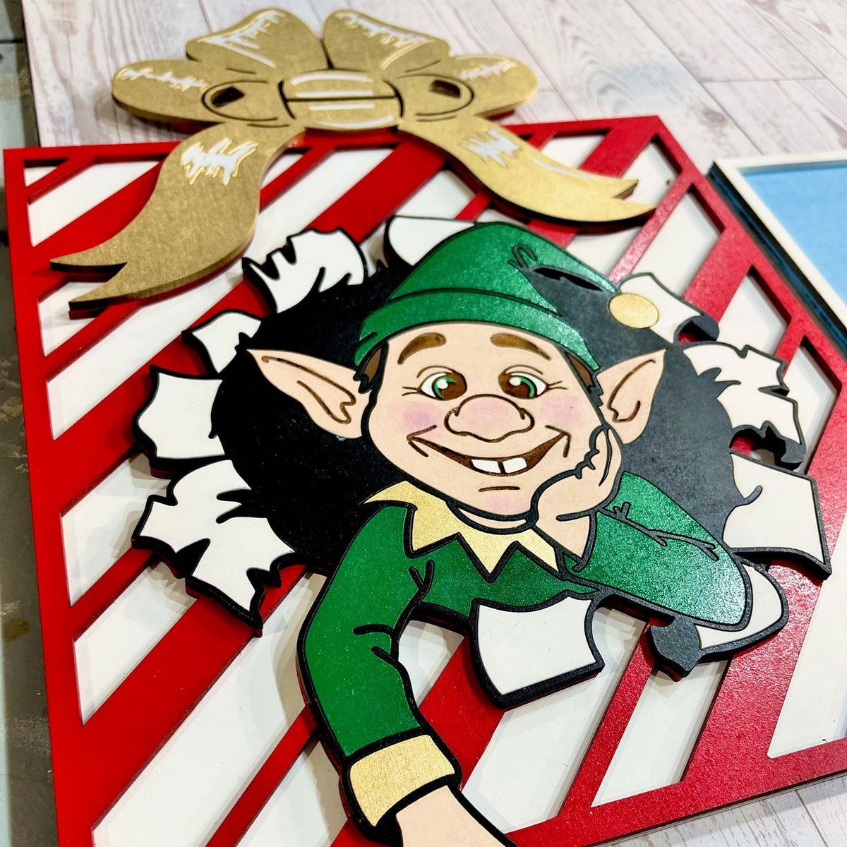 Elf Present Christmas Decor - Glowforge