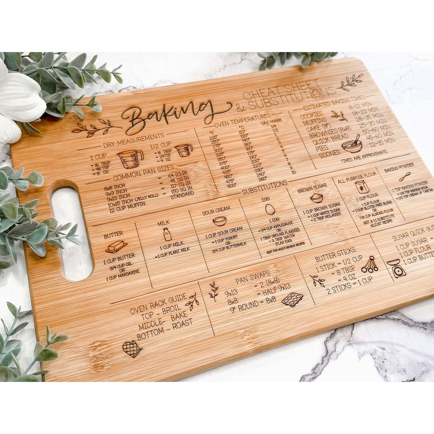 Engraved Baking Cheat Sheet Cutting Board - Glowforge