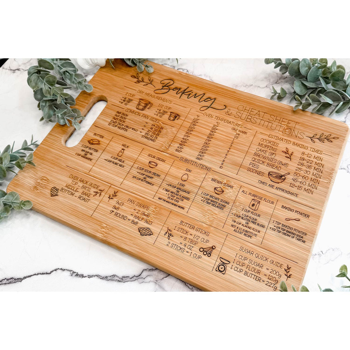 Engraved Baking Cheat Sheet Cutting Board - Glowforge