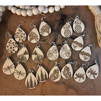 Engraved Teardrop Earrings (Set of 10) - Glowforge