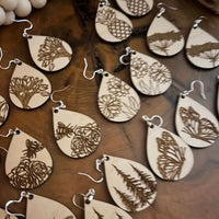 Engraved Teardrop Earrings (Set of 10) - Glowforge