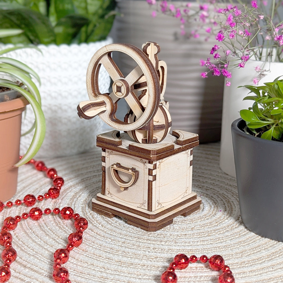 Extra Small Miniature Vintage Coffee Grinder with Pull-Out Drawer for DIY Display or Decor - Glowforge