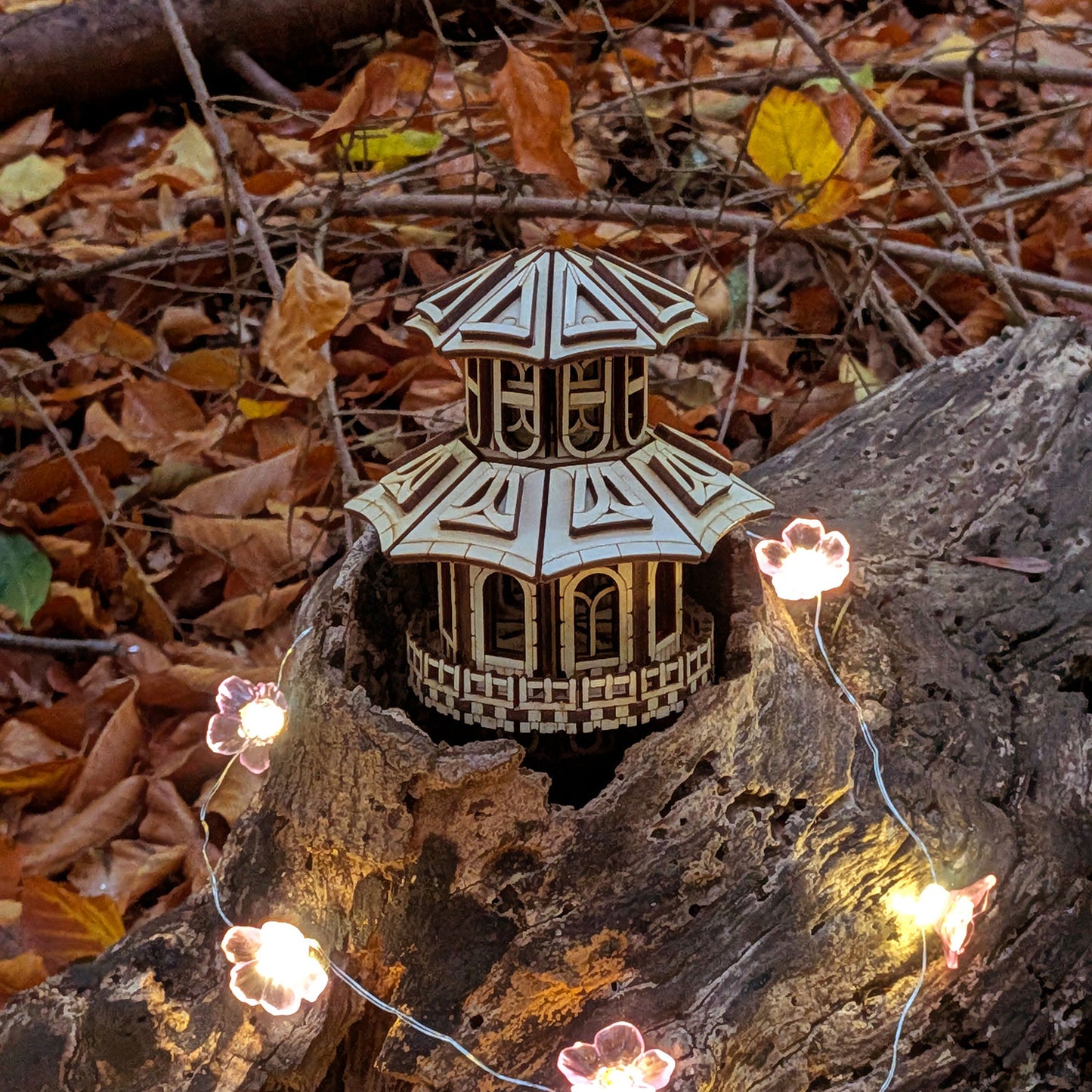 Faelight House - Tiny Fantasy Building with Optional Flower Pot Stake - Glowforge