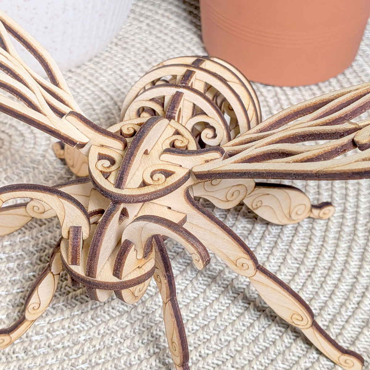 Fairy Bee Ornament - Hanging Decoration with Patterned Wings - Glowforge