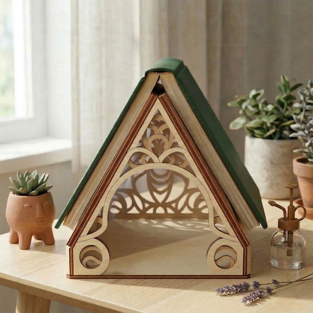 Fairy Greenhouse with Acrylic Parts - Box Storage and Book Holder - Glowforge