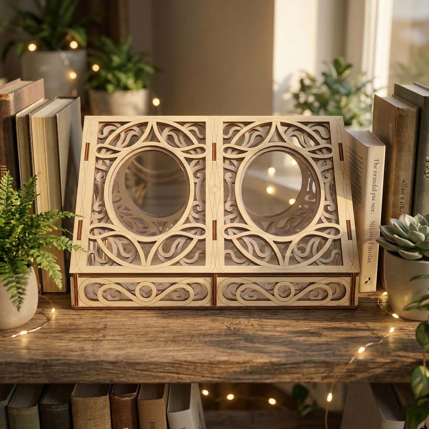 Fairy Greenhouse with Acrylic Parts - Box Storage and Book Holder - Glowforge