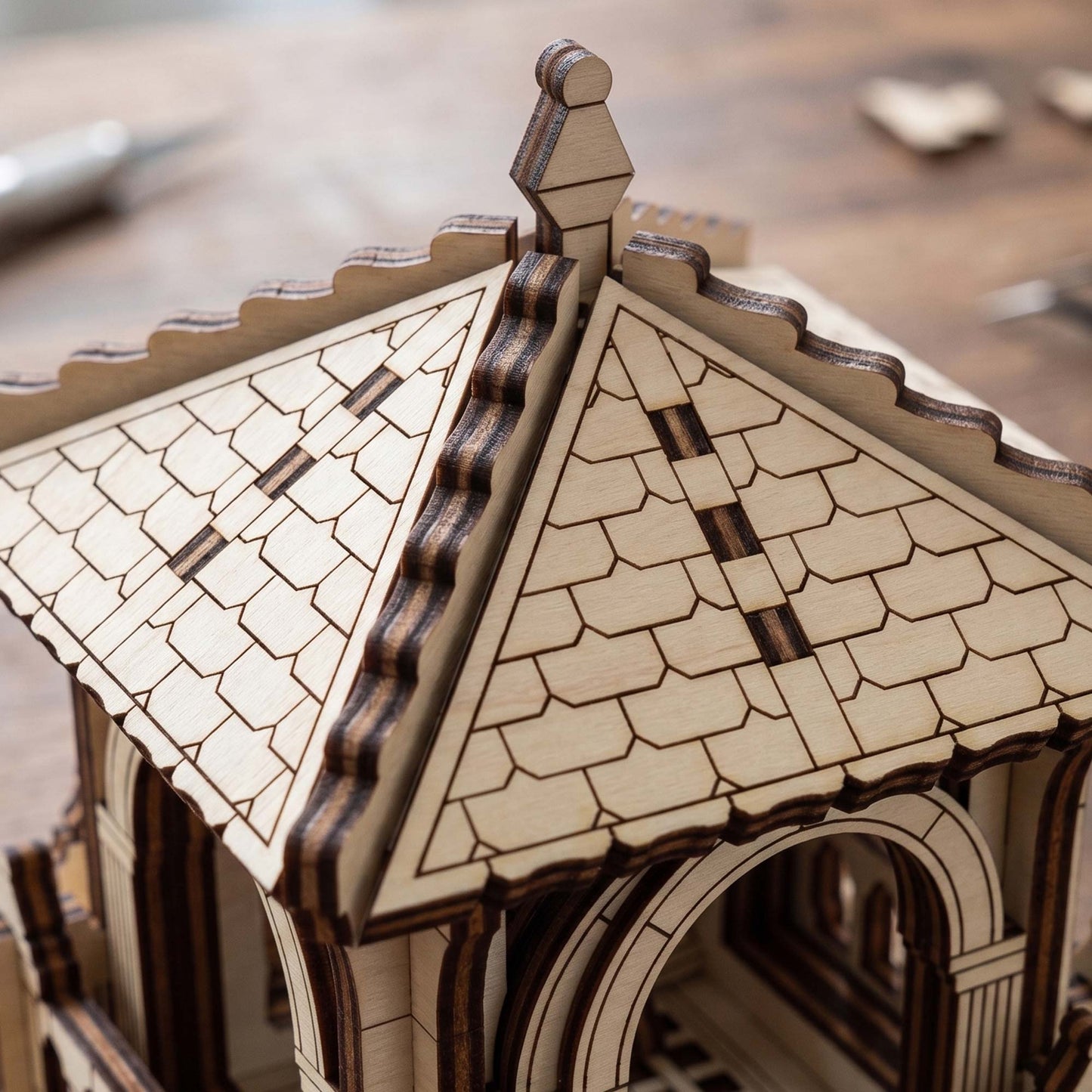 Fairy House Castle Tower - Fantasy Miniature for Shelf & Garden Decor - Glowforge