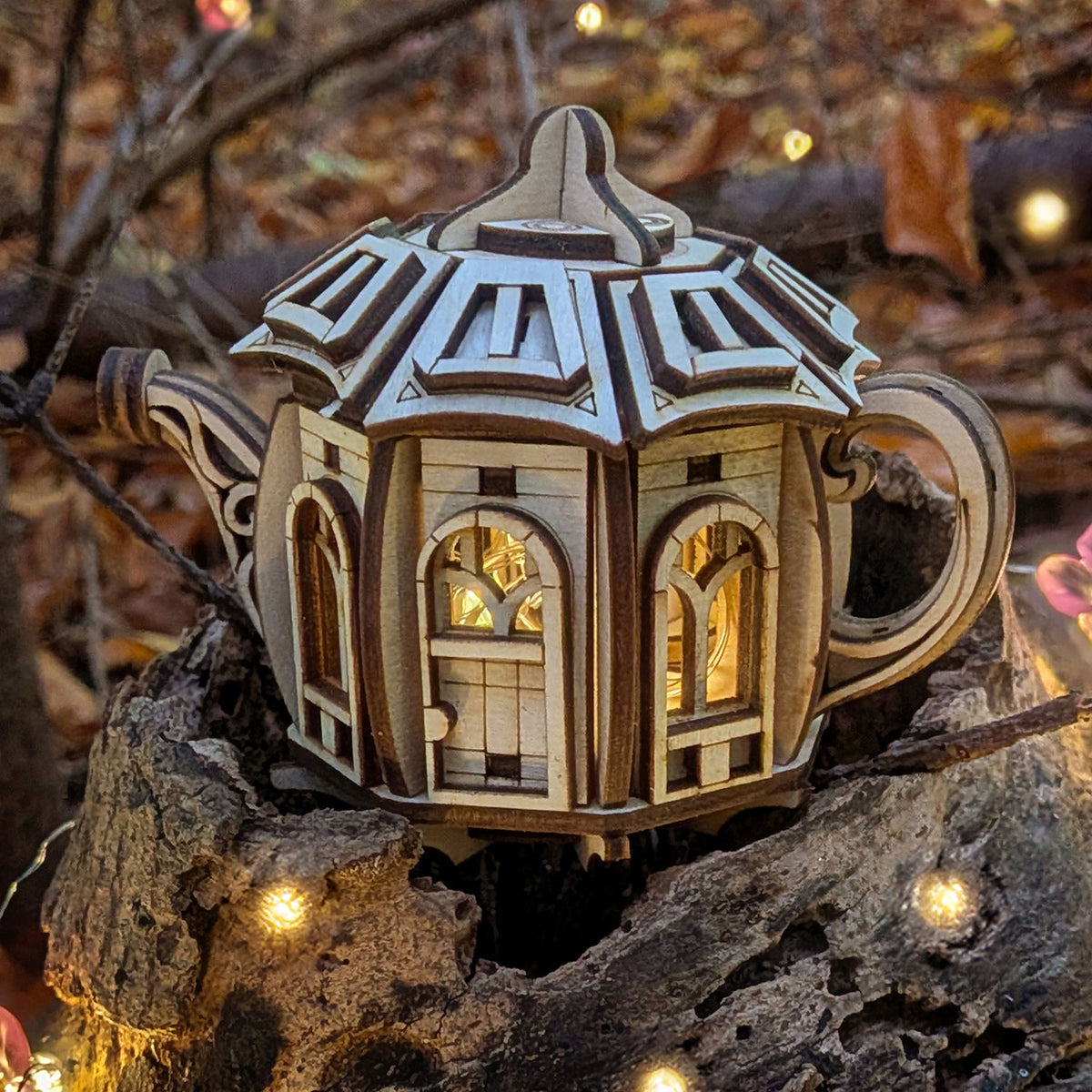 Fairy Kettle House - Fantasy Shadow Box & Storage for Small Treasures  - Glowforge