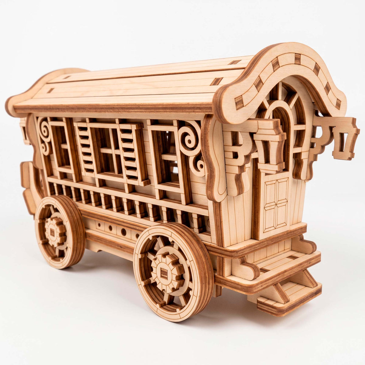 Fairy Nomad Caravan Lantern Box - Miniature Wagon with Opening Roof - Glowforge