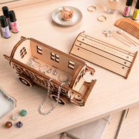 Fairy Nomad Caravan Lantern Box - Miniature Wagon with Opening Roof - Glowforge