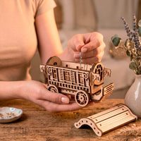Fairy Nomad Caravan Lantern Box - Miniature Wagon with Opening Roof - Glowforge