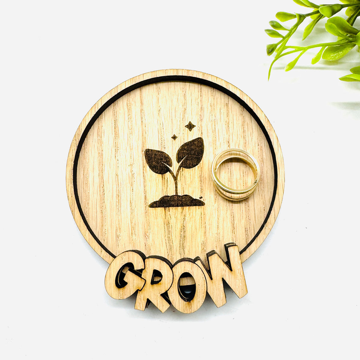 Faith GROW Ring Dish Christian Jewelry Holder - Glowforge