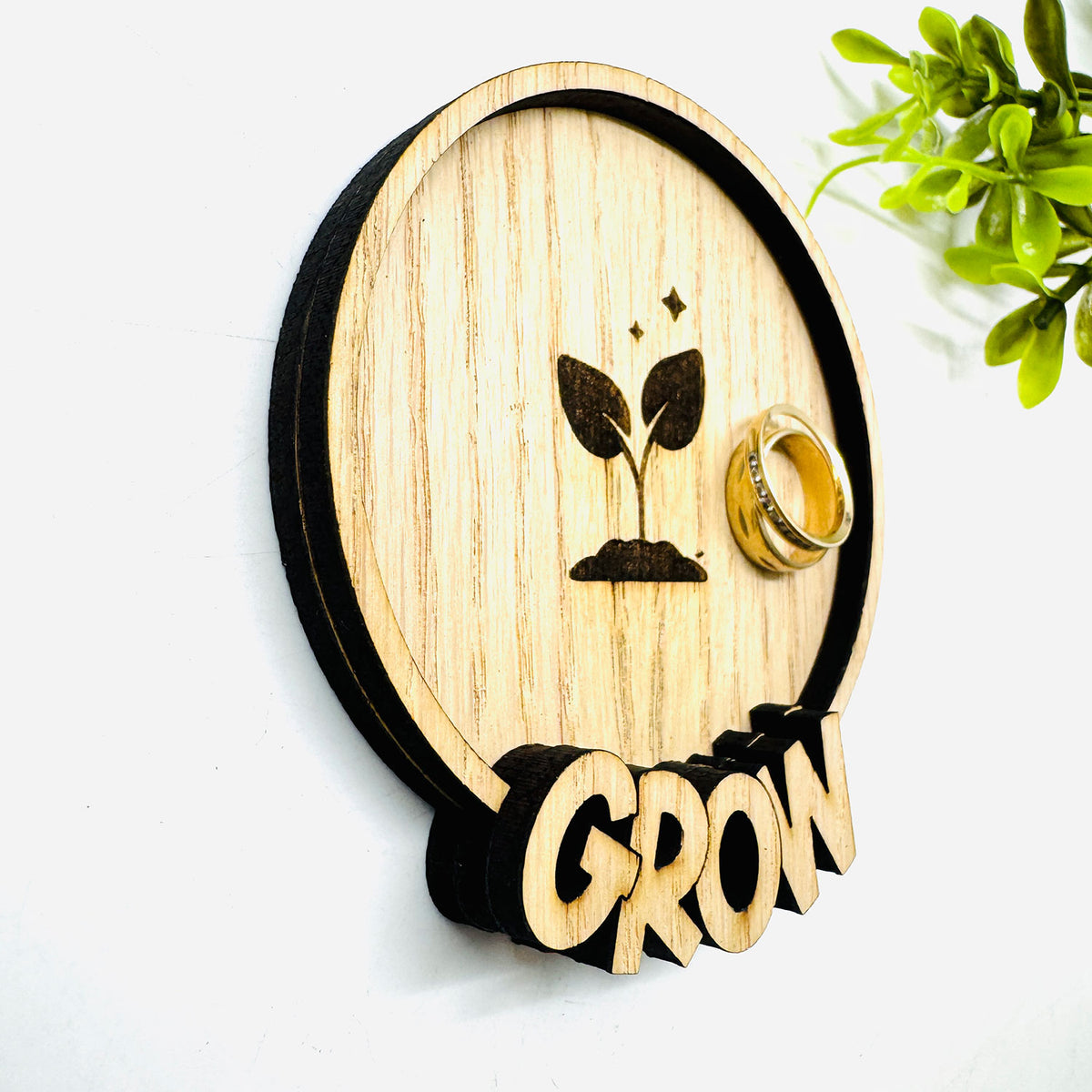 Faith GROW Ring Dish Christian Jewelry Holder - Glowforge