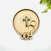 Faith JOY Ring Dish With Cross Christian Jewelry Holder - Glowforge
